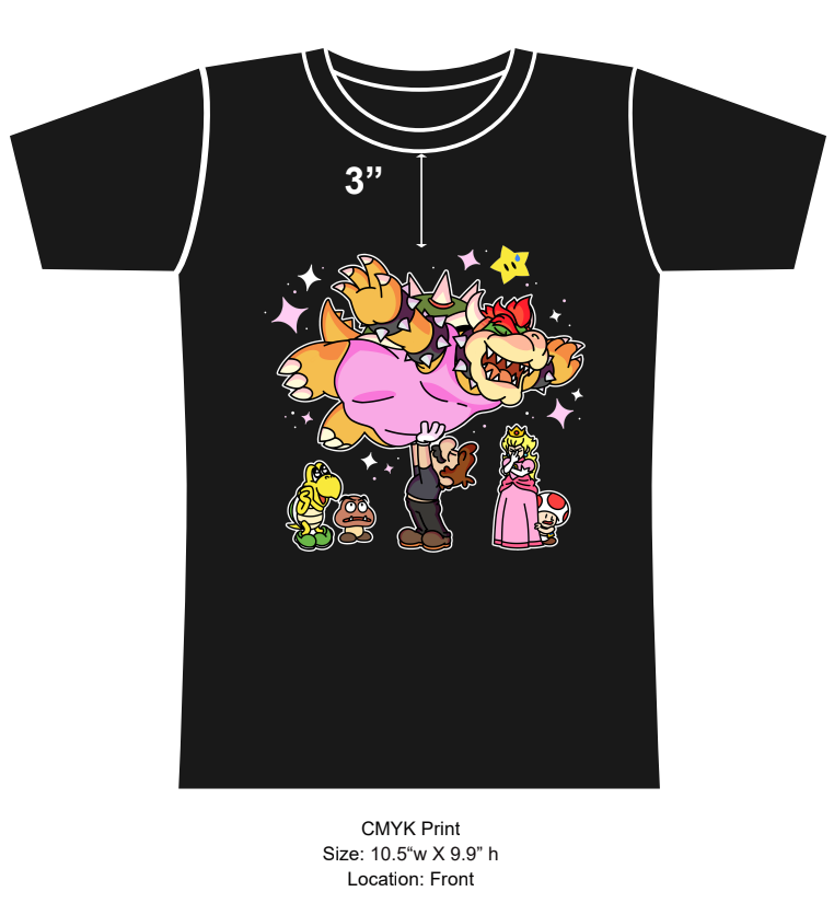 Headed to Dragon Con 2023 with the New "Dirty Dancing/Super Mario Brothers" and "Mrs. Cake, Noted Feline Ax Murderess" T-Shirts (Hopefully) In Tow