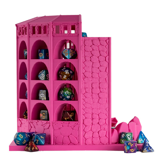Dicecatraz 2.1 3D-Printed Combo Dice Prison/Dice Roller (Pink)