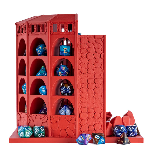 Dicecatraz 2.1 3D-Printed Combo Dice Prison/Dice Roller (Red)