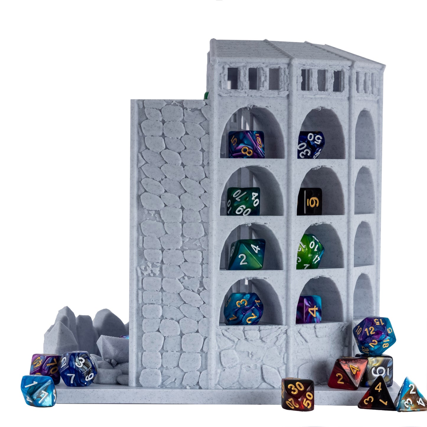Dicecatraz 2.1 3D-Printed Combo Dice Prison/Dice Roller (Stone Gray)