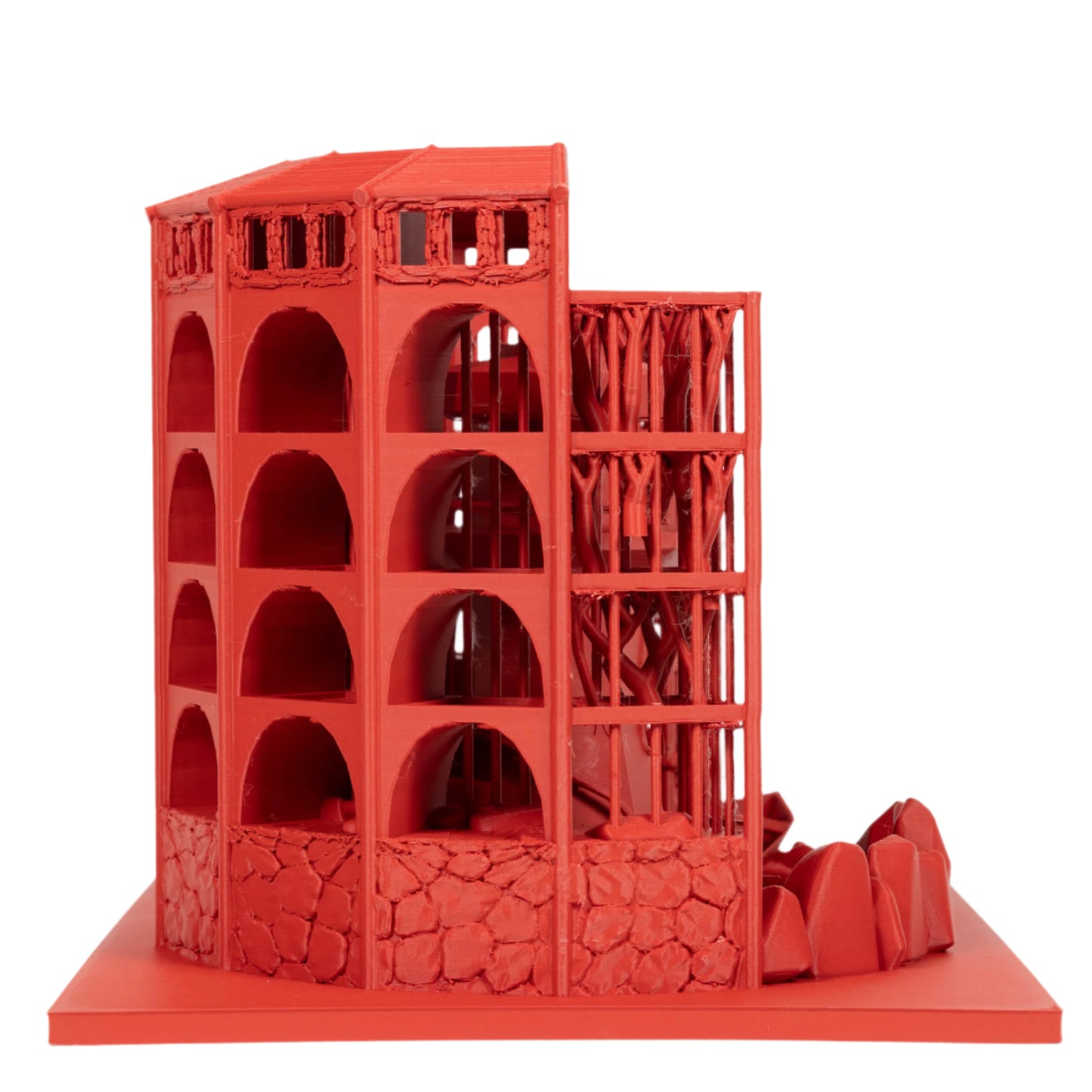 Dicecatraz 3D-Printed Combo Dice Prison/Dice Roller (Red)