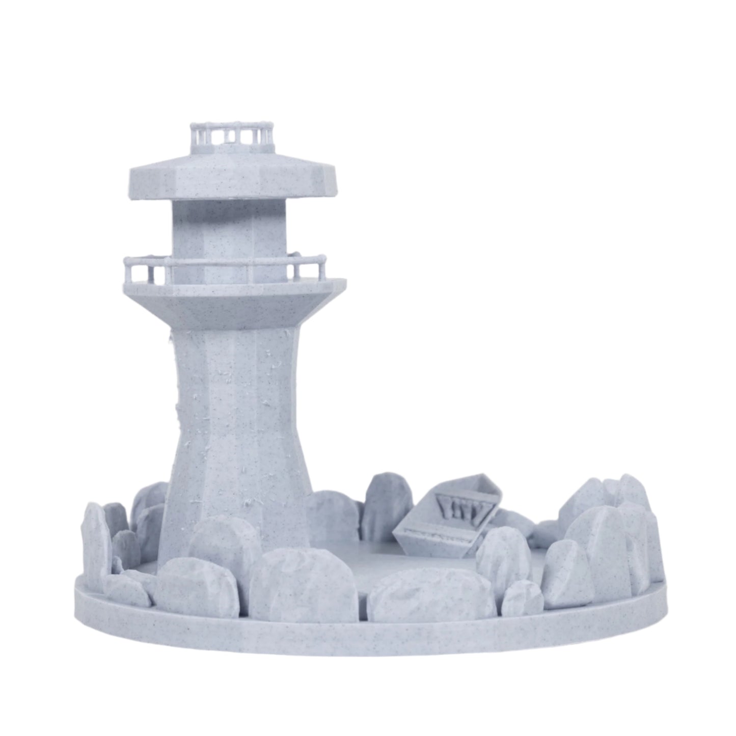 Dicecatraz Courtyard 3D-Printed Combo Dice Roller (Stone Grey)