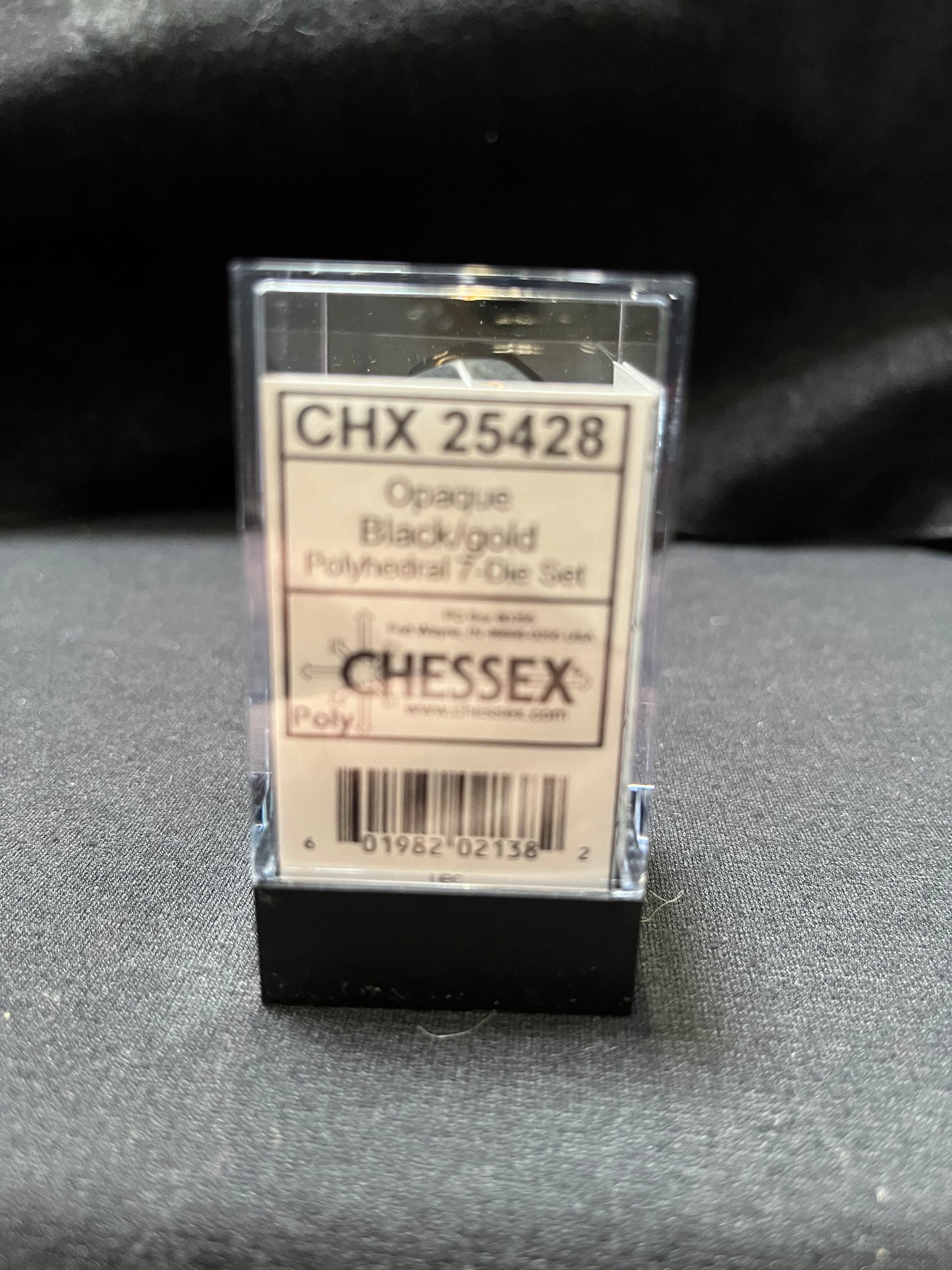 Chessex Opaque Black/Gold Dice