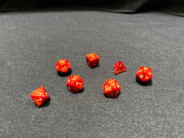 Chessex Mini Scarlet Scarab/Gold Dice