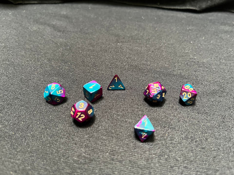 Chessex Mini Gemini Purple/Teal-Gold Dice