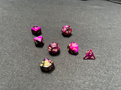 Chessex Mini Gemini Black-Purple/Gold Dice