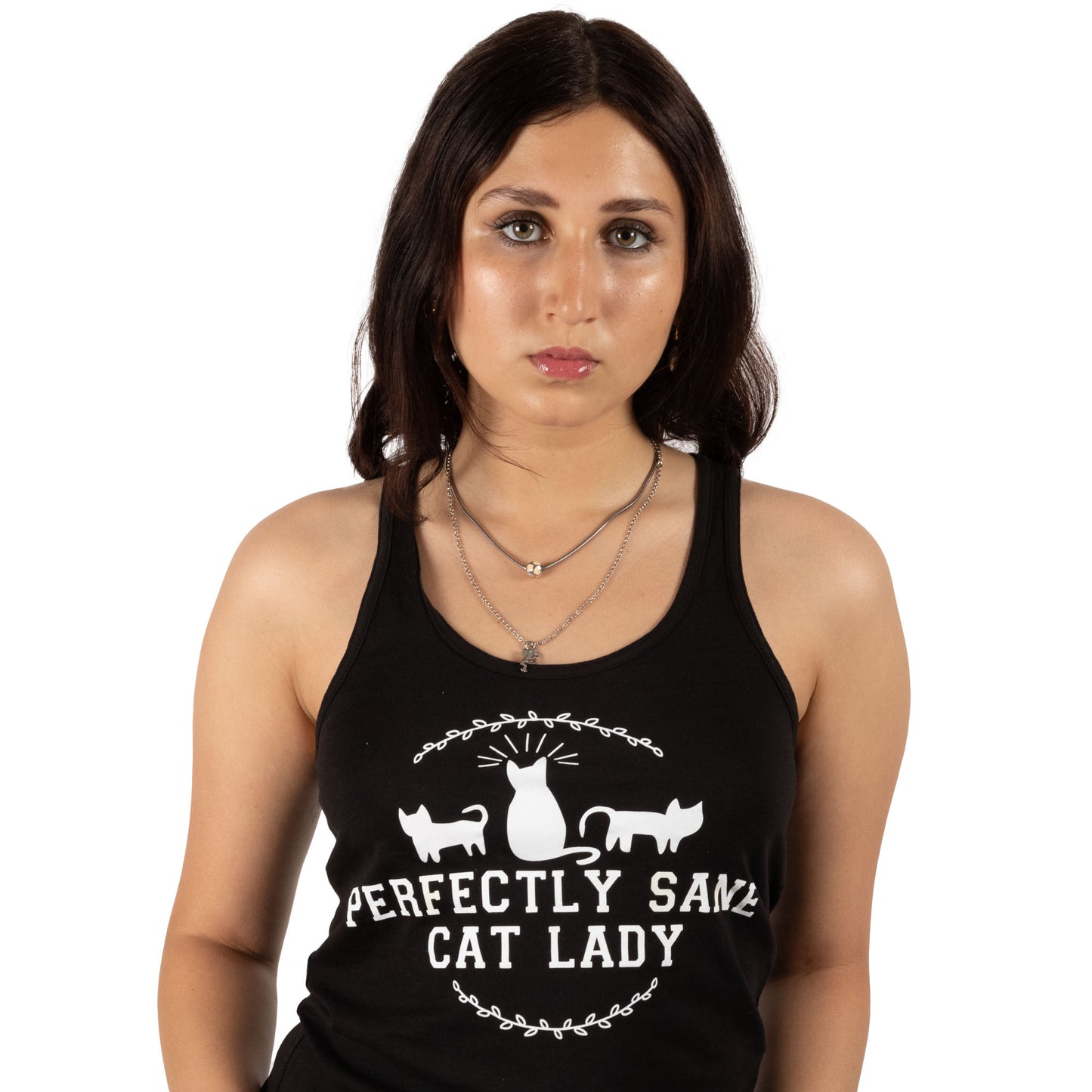 Perfectly Sane Cat Lady Racerback Tank Top