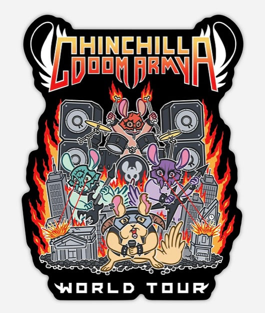 Chinchilla Doom Army 4" x 4" Vinyl Decal