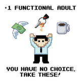 +1 Functional Adult (Male) 11" x 17" Print (White)