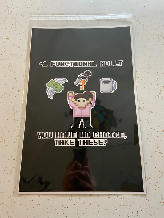 +1 Functional Adult (Female) 11" x 17" Print (Black)