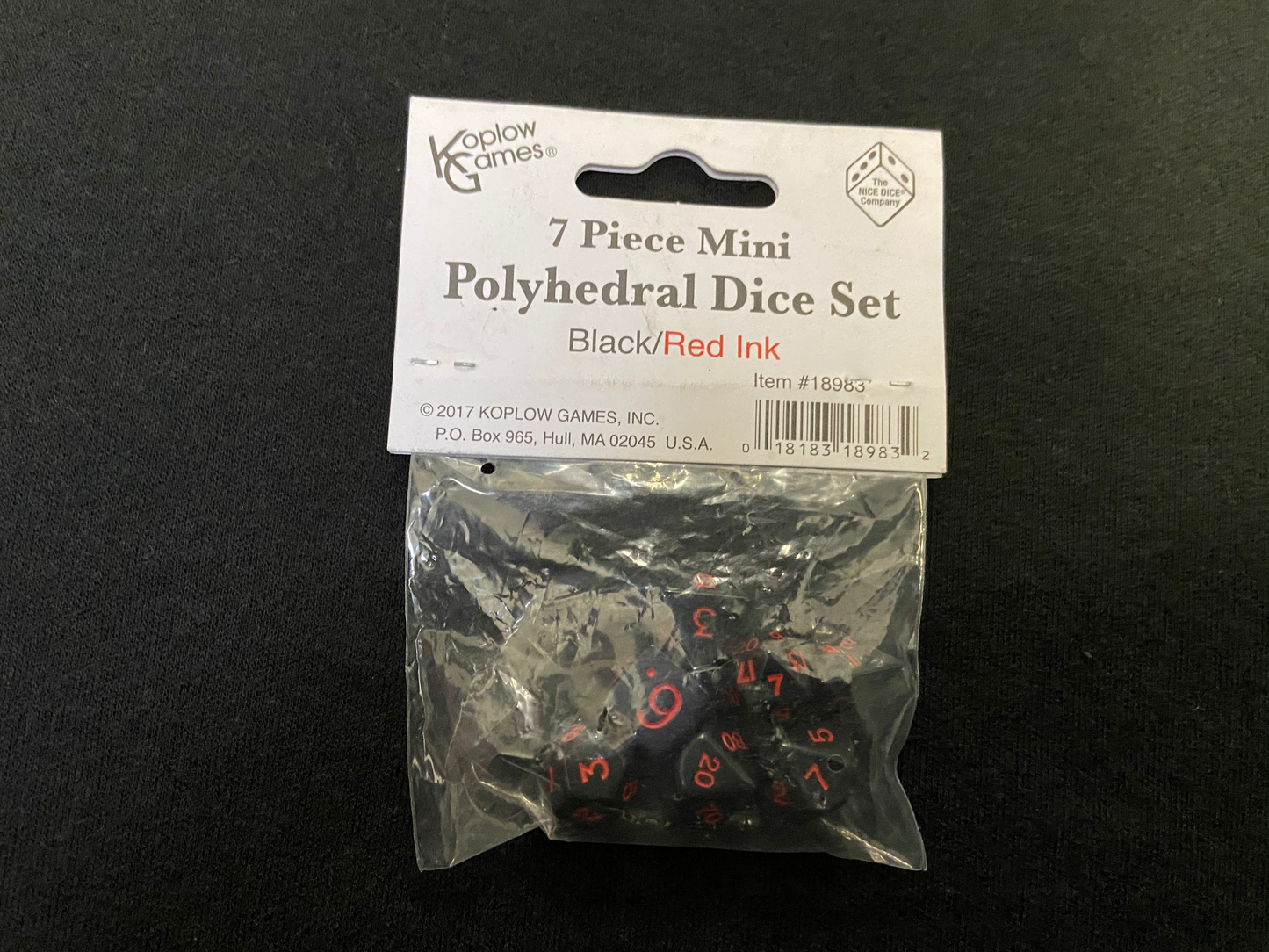 Koplow Red/Black 7-Piece Mini-Dice Set