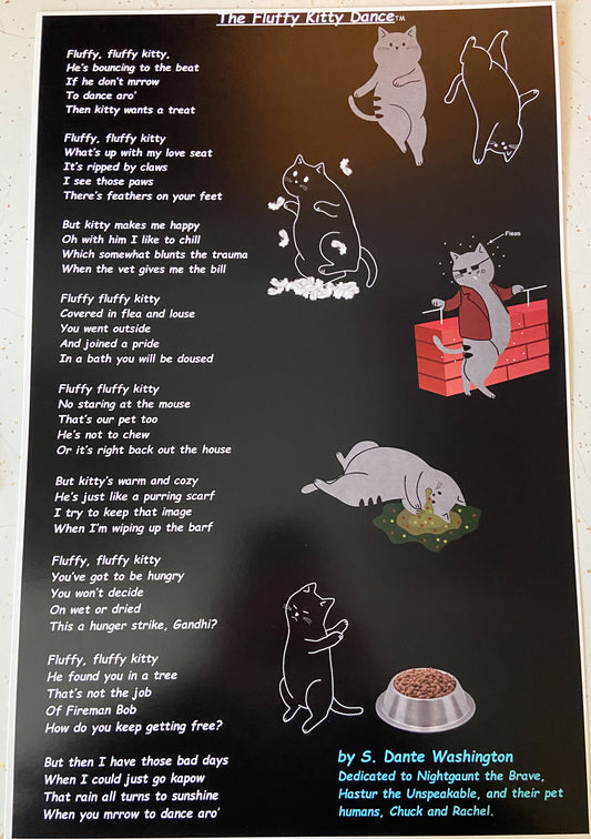 "Fluffy Kitty Dance" 11" x 17" Glossy Print