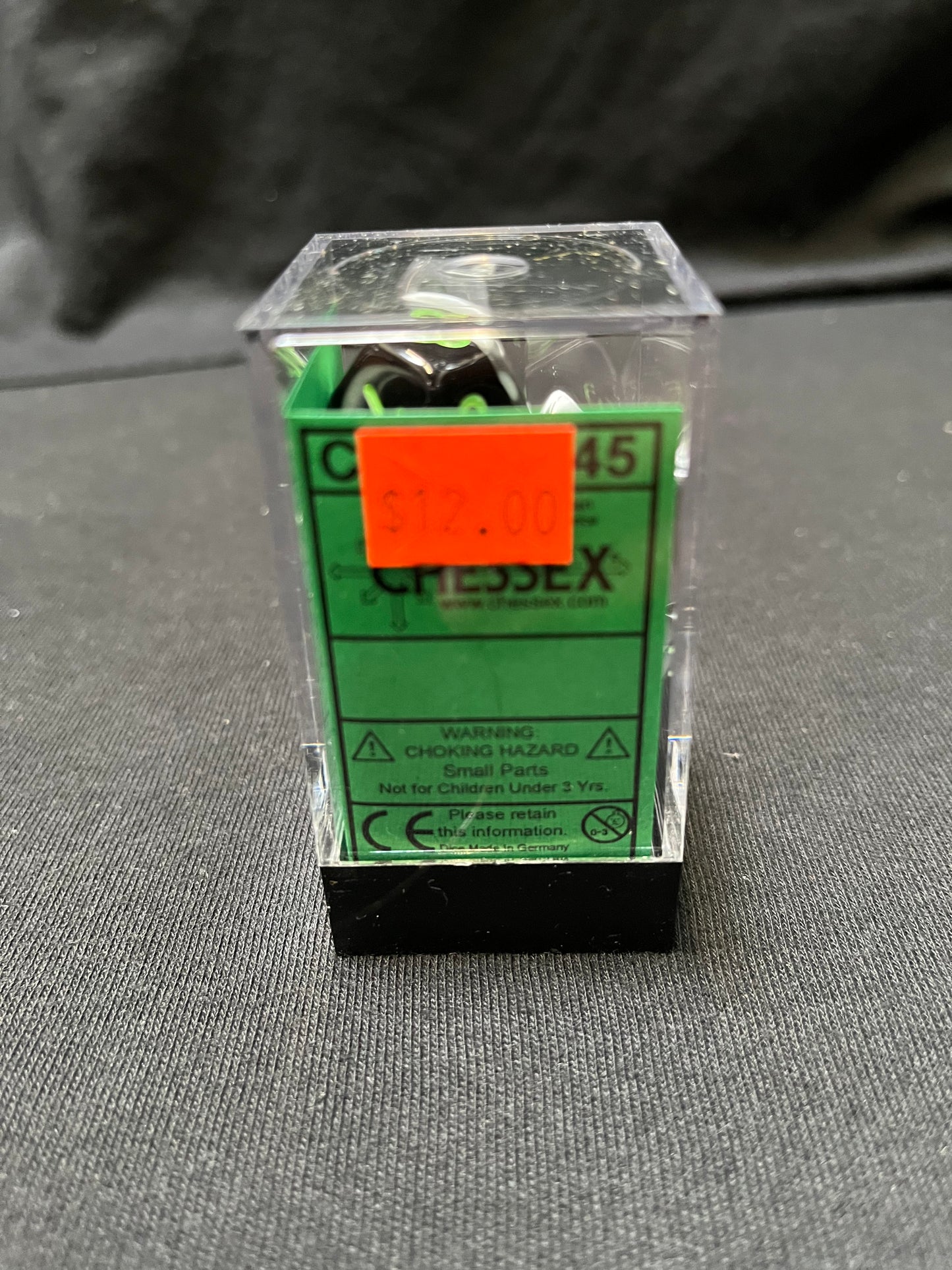Chessex Gemini Black-Grey/Green Dice
