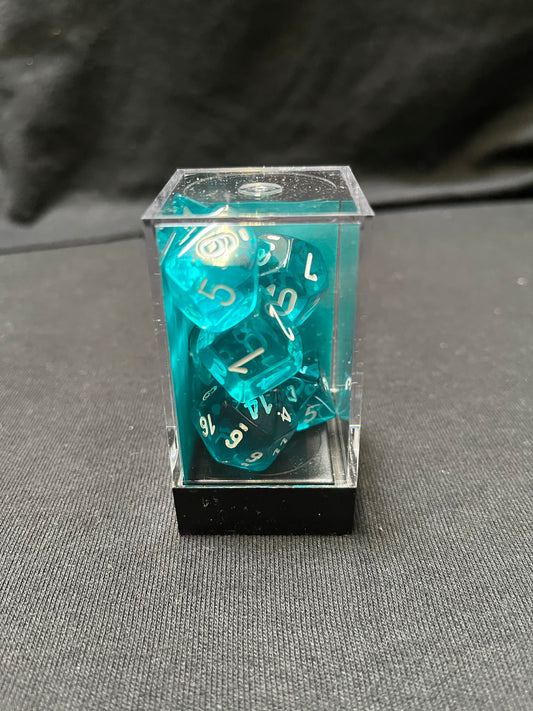 Chessex Translucent Teal/White Dice