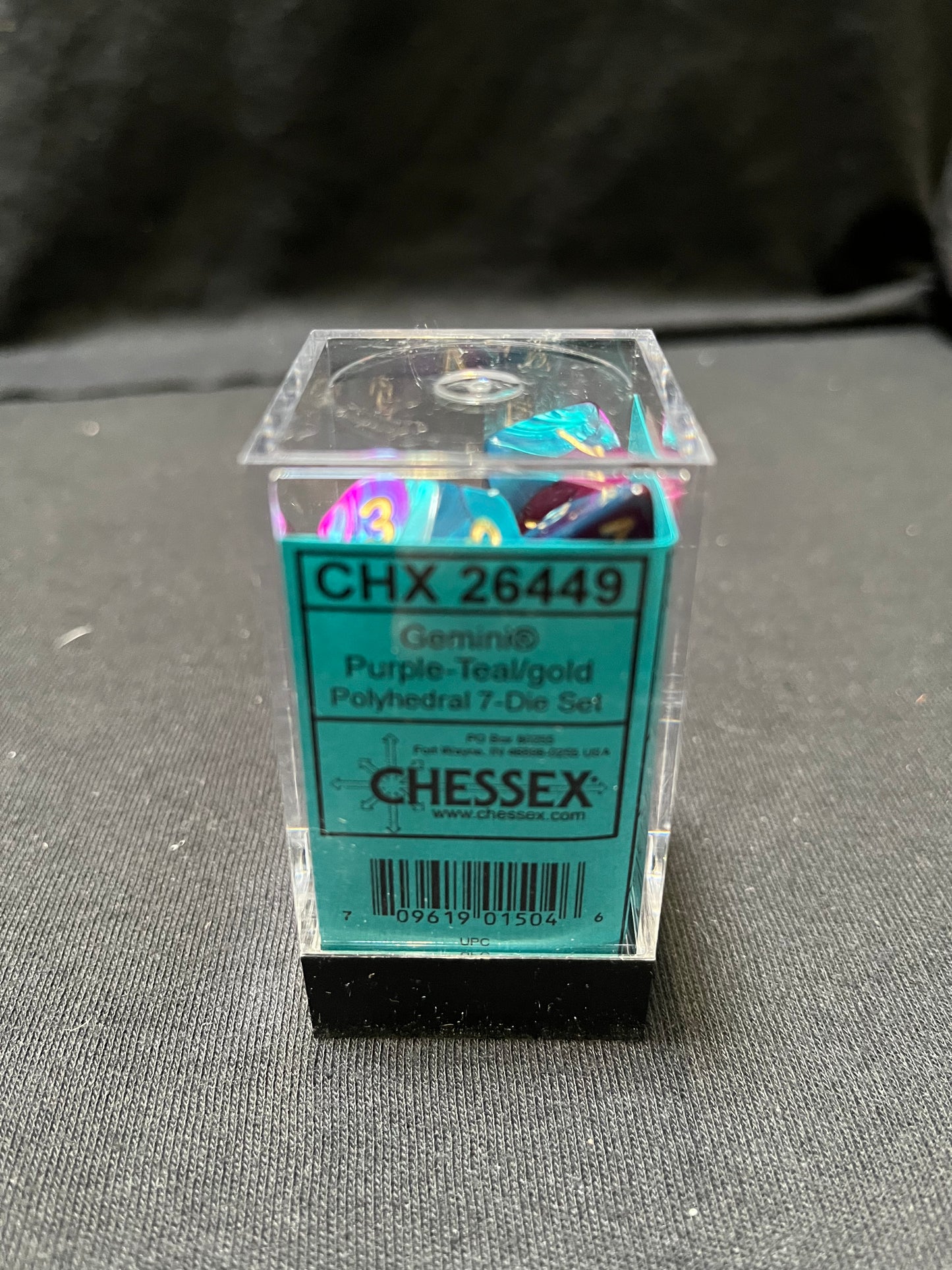 Chessex Gemini Purple-Teal/Gold Dice