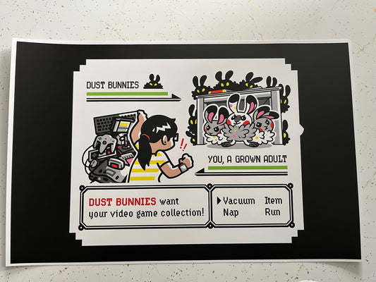 Pokemon vs. Dust Bunnies (Yellow) 11" x 17" Glossy Print