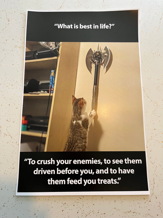 "Mrs. Cake, Noted Feline Barbarian" 11" x 17" Print