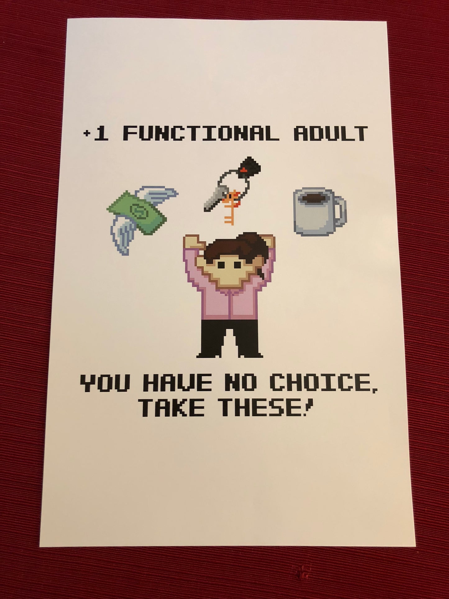 +1 Functional Adult (Female) 11" x 17" Print (White)