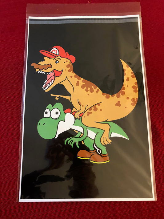 Dino Mario Odyssey 11" x 17" Print