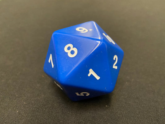 Large Solid D20 Dice (Blue)