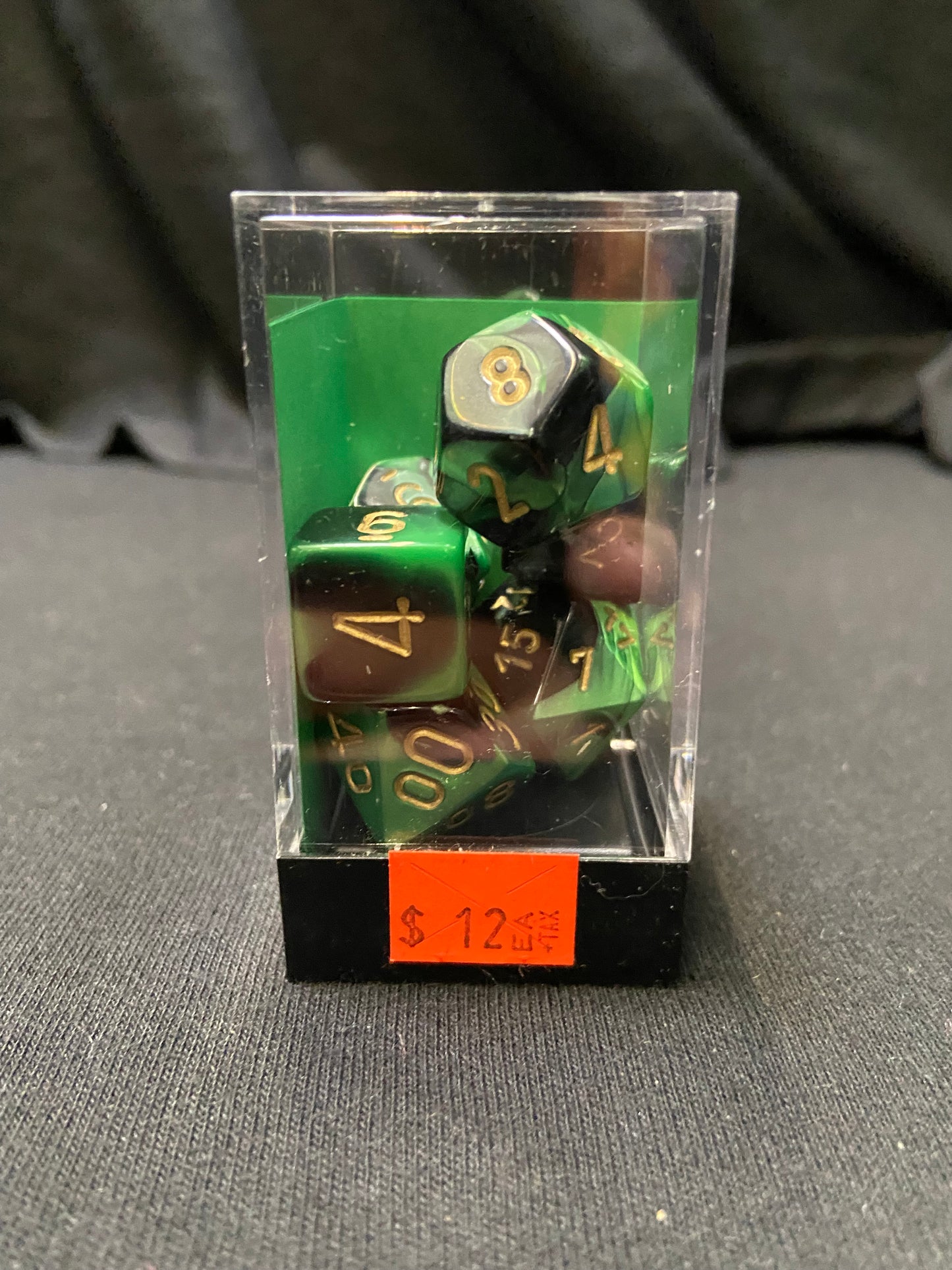 Chessex Gemini Black-Green/Gold Dice Kit