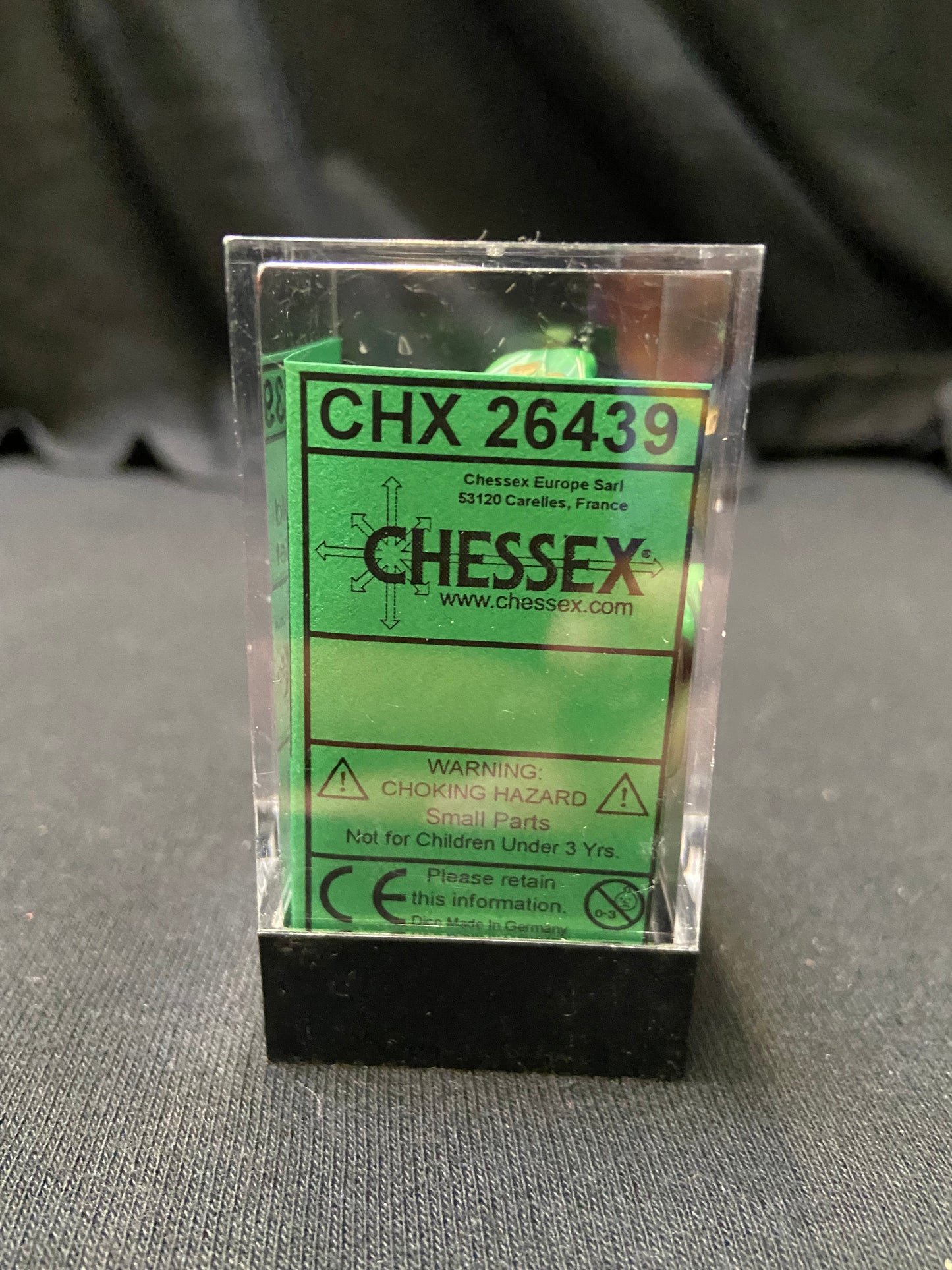 Chessex Gemini Black-Green/Gold Dice Kit