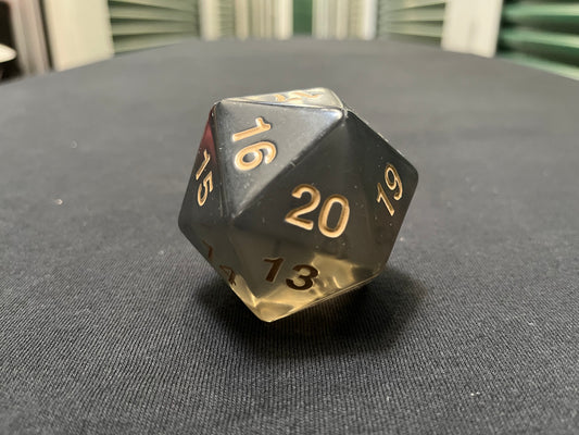Large Translucent D20 Dice (Black)