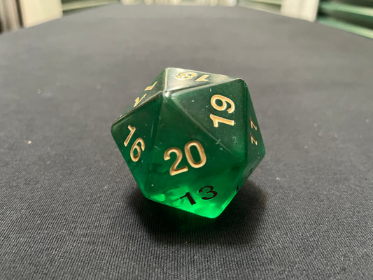 Large Translucent D20 Dice (Green)