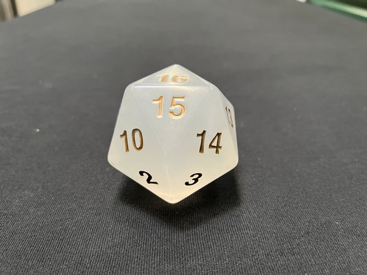 Large Translucent D20 Dice (White)