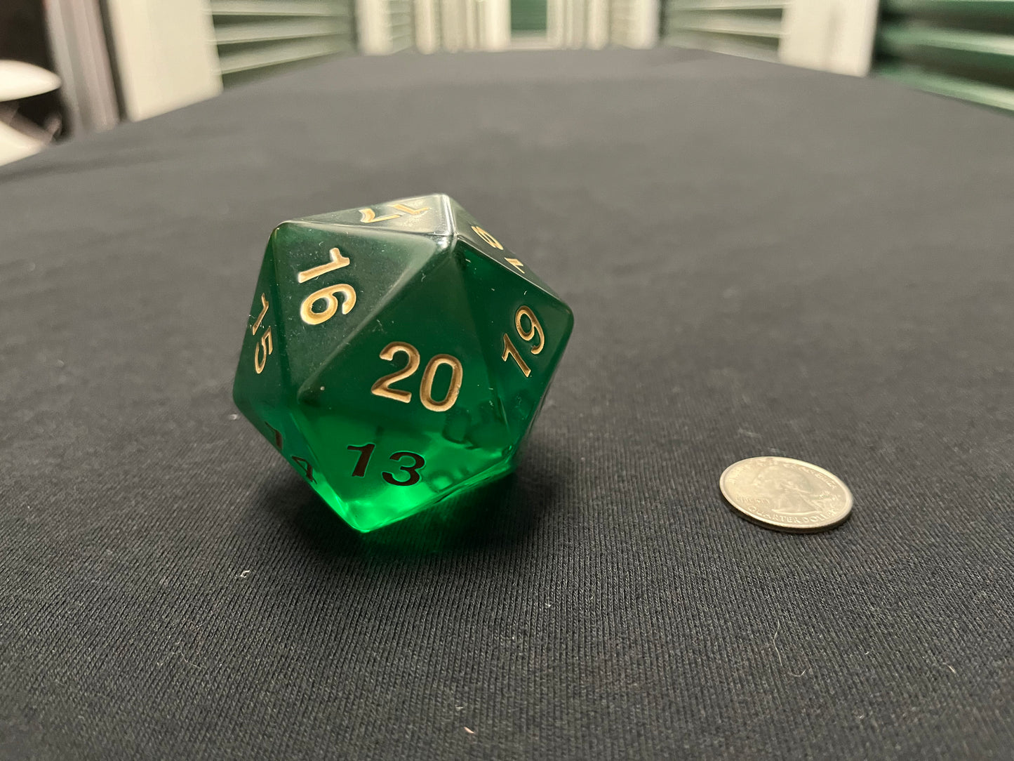 Large Translucent D20 Dice (Green)