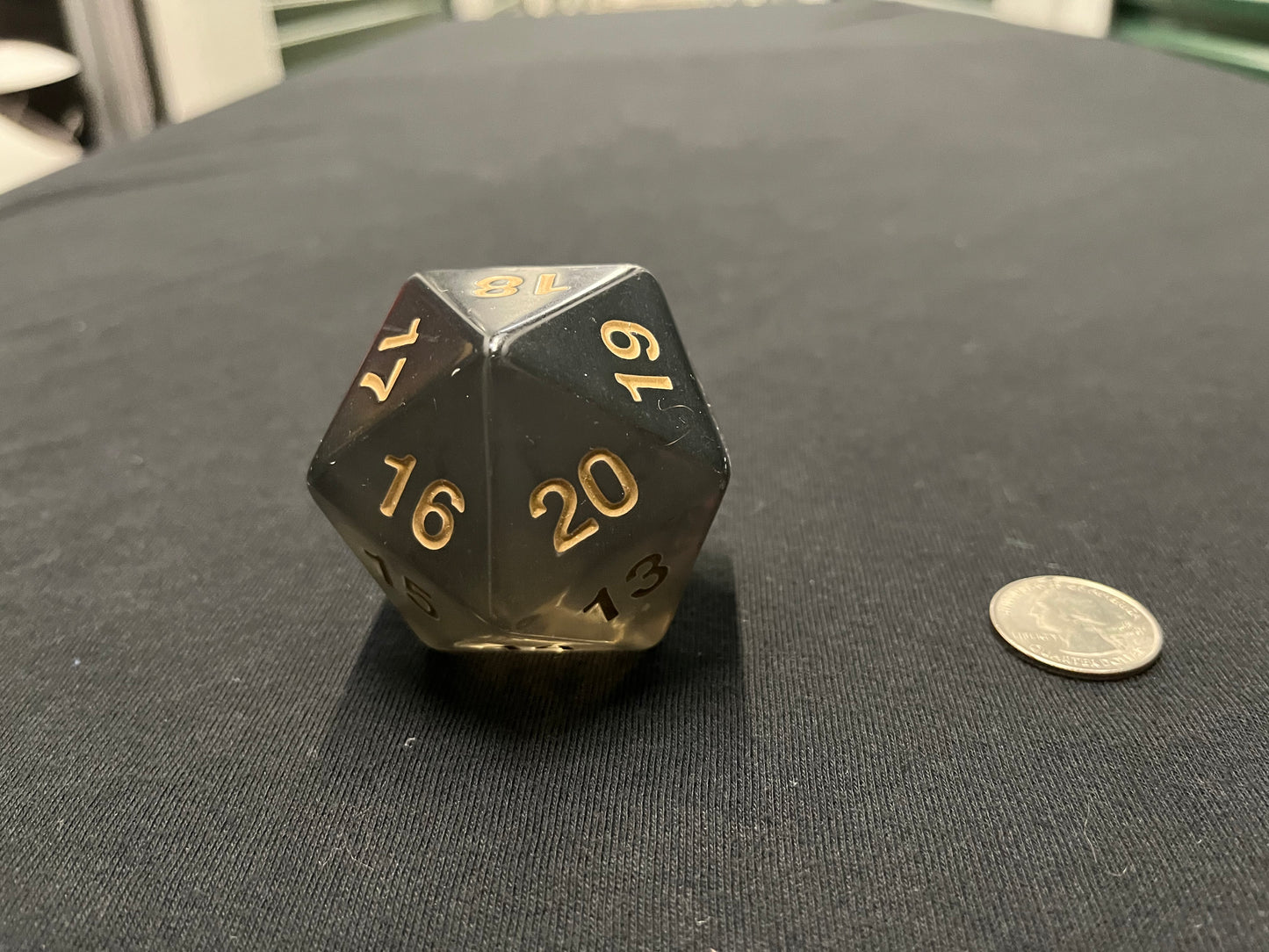 Large Translucent D20 Dice (Black)