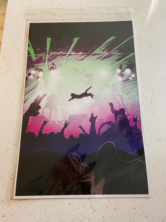 Mosh Pit Feline 11" x 17" Print