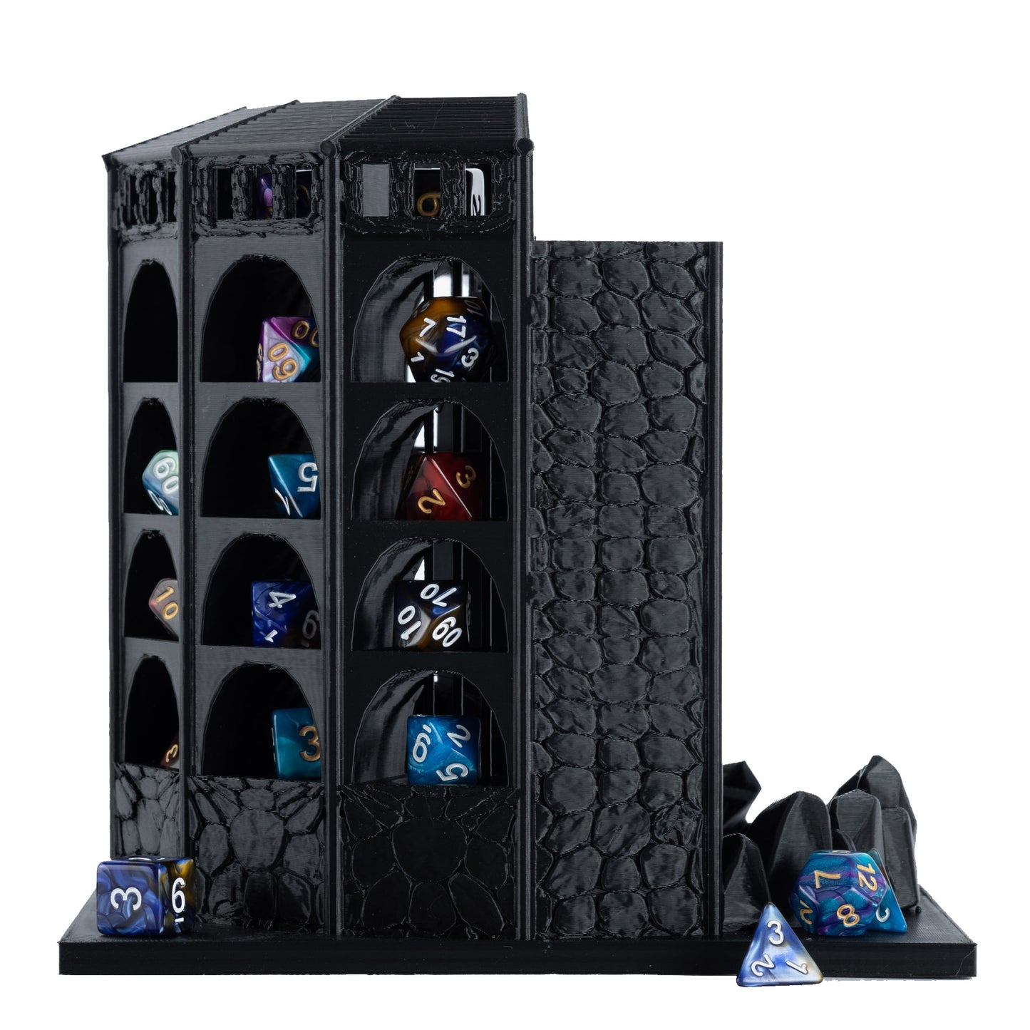 Dicecatraz 2.1 3D-Printed Combo Dice Prison/Dice Roller (Black)