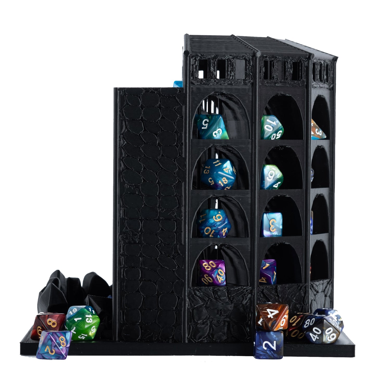 Dicecatraz 2.1 3D-Printed Combo Dice Prison/Dice Roller (Black)