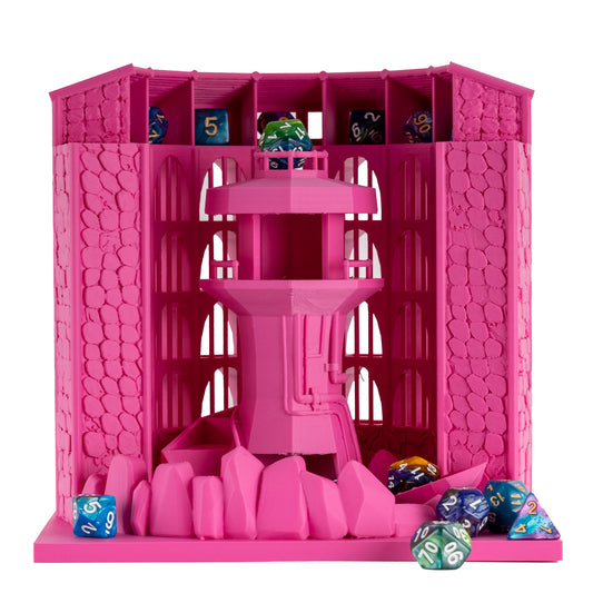 Dicecatraz 2.1 3D-Printed Combo Dice Prison/Dice Roller (Pink)