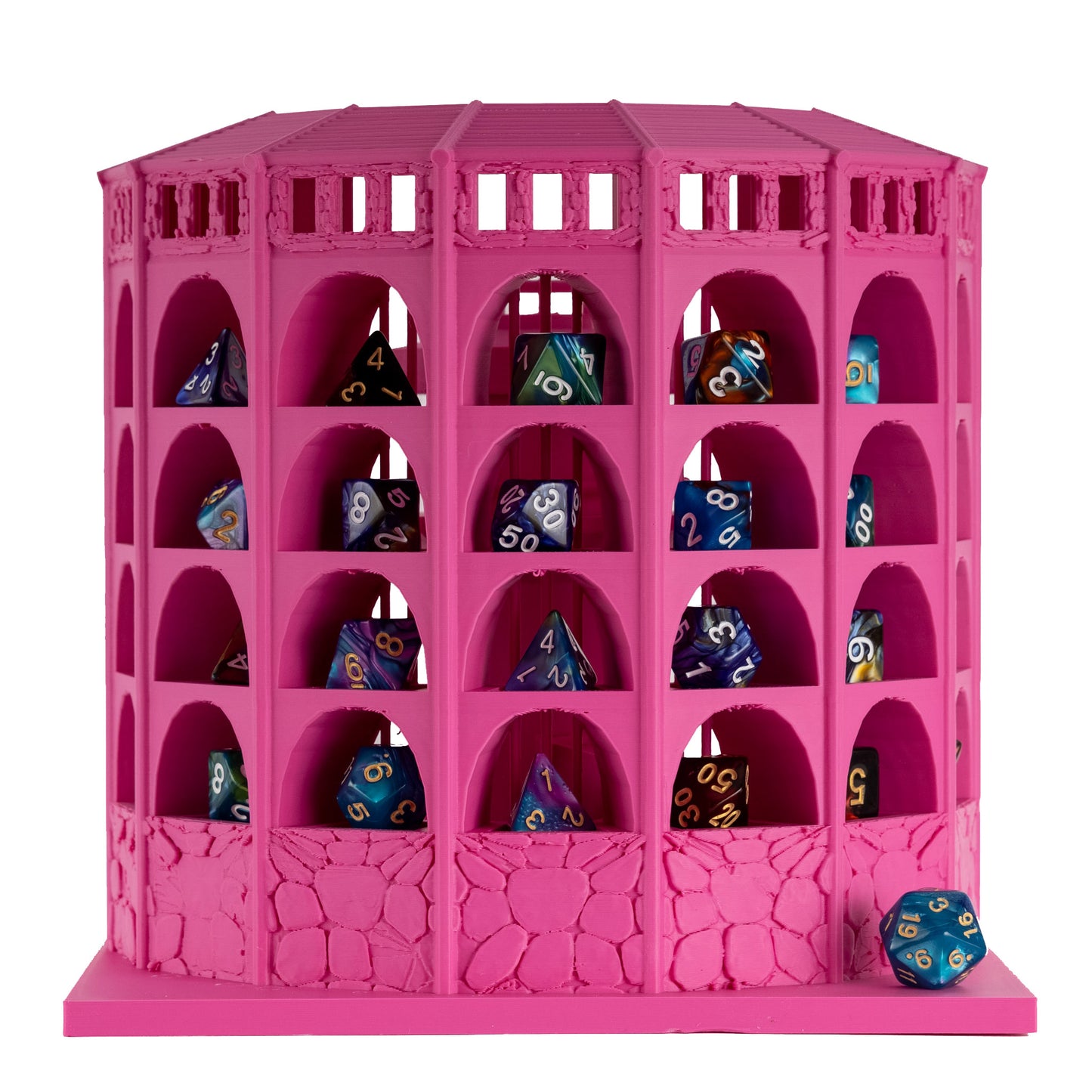 Dicecatraz 2.1 3D-Printed Combo Dice Prison/Dice Roller (Pink)