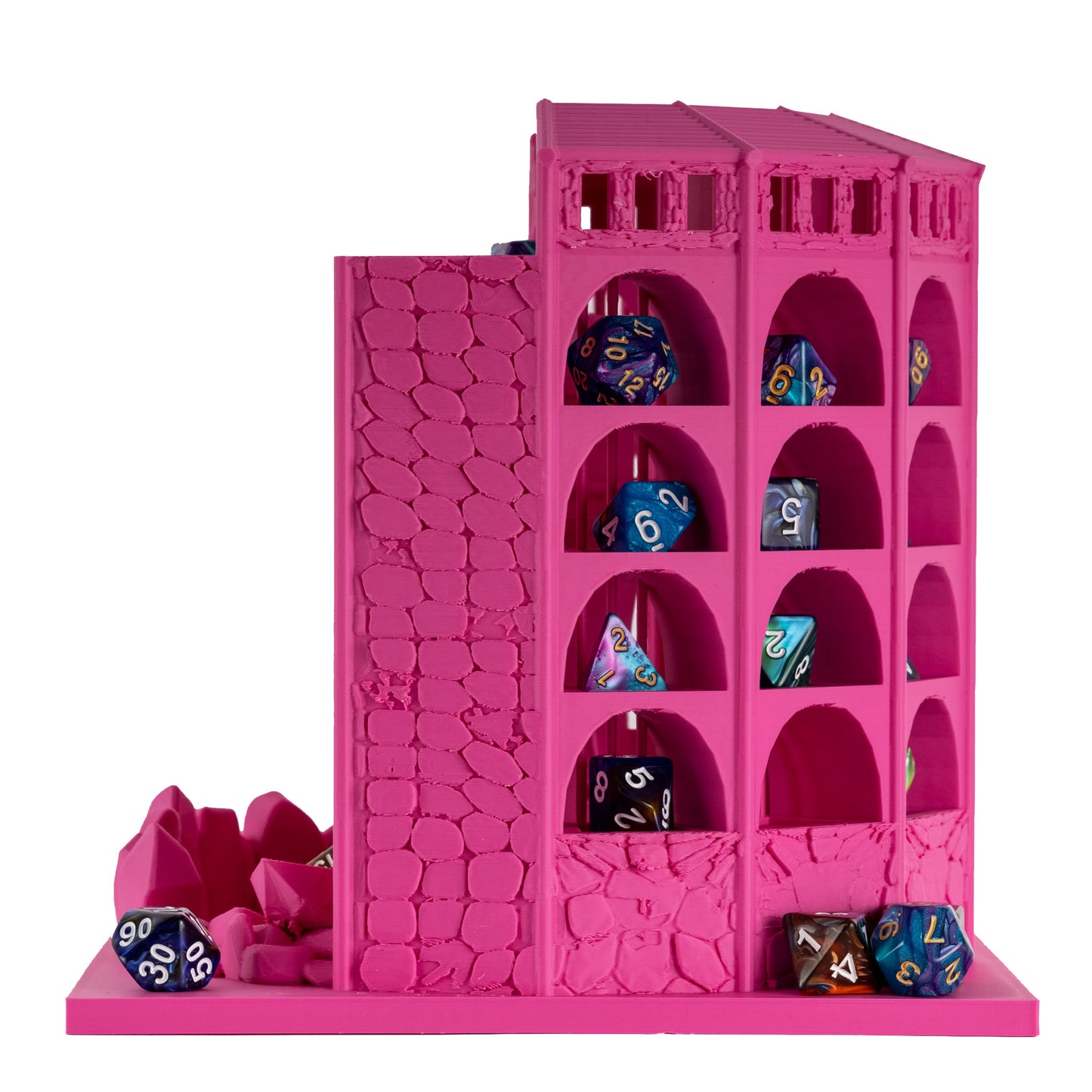 Dicecatraz 2.1 3D-Printed Combo Dice Prison/Dice Roller (Pink)
