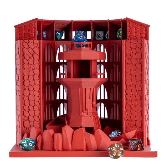 Dicecatraz 2.1 3D-Printed Combo Dice Prison/Dice Roller (Red)