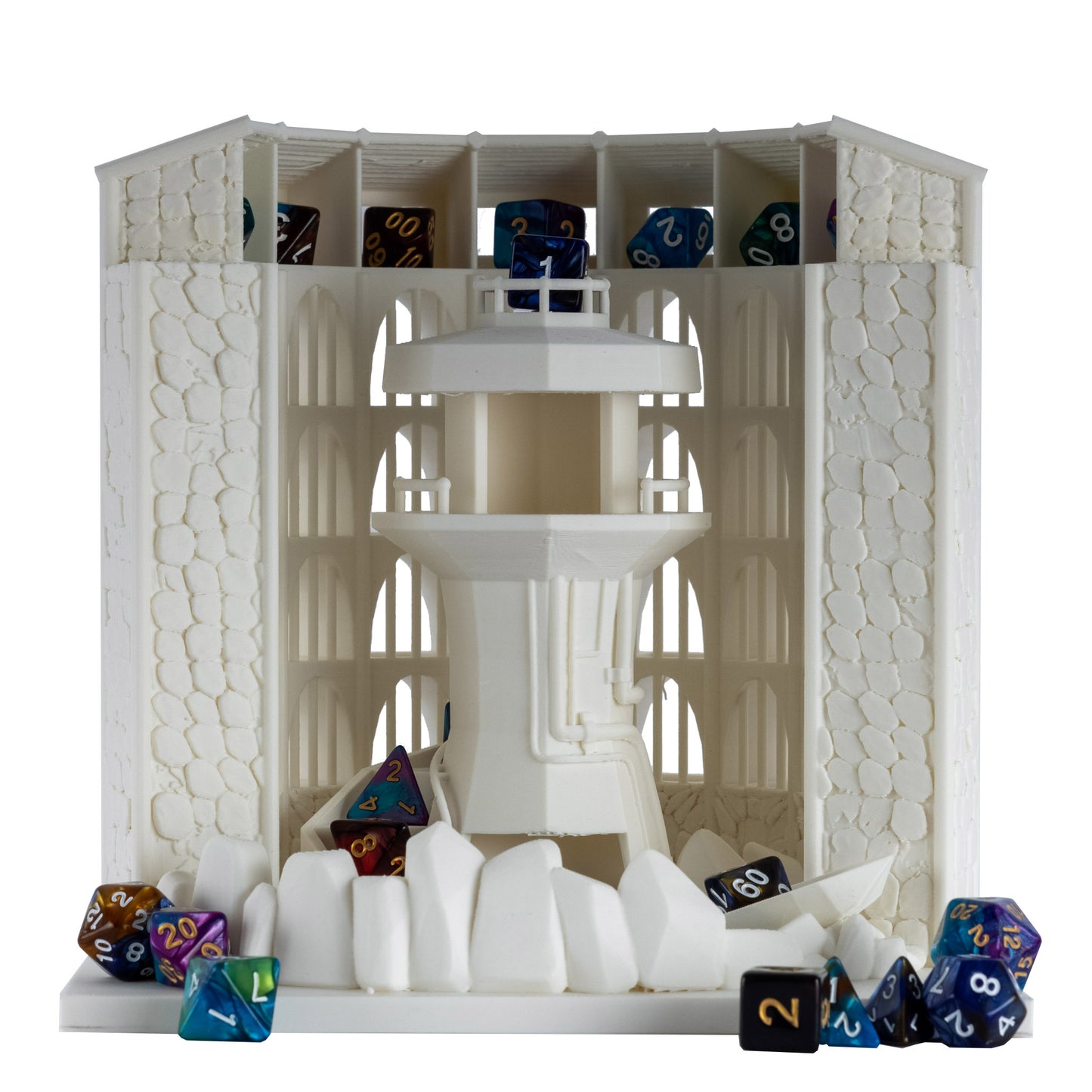 Dicecatraz 2.1 3D-Printed Combo Dice Prison/Dice Roller (Ivory)