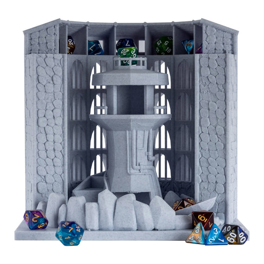 Dicecatraz 2.1 3D-Printed Combo Dice Prison/Dice Roller (Stone Gray)