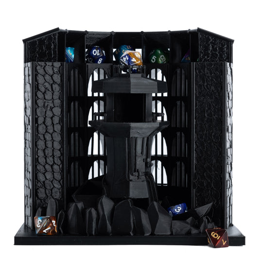 Dicecatraz 2.1 3D-Printed Combo Dice Prison/Dice Roller (Black)