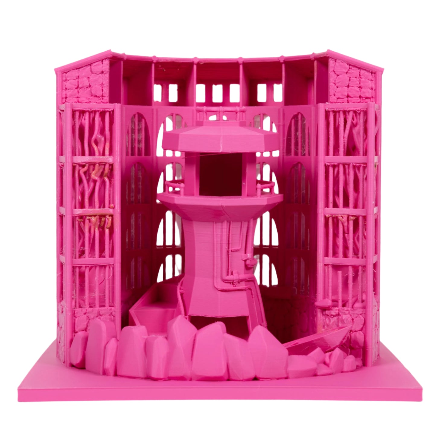 Dicecatraz 3D-Printed Combo Dice Prison/Dice Roller (Pink)