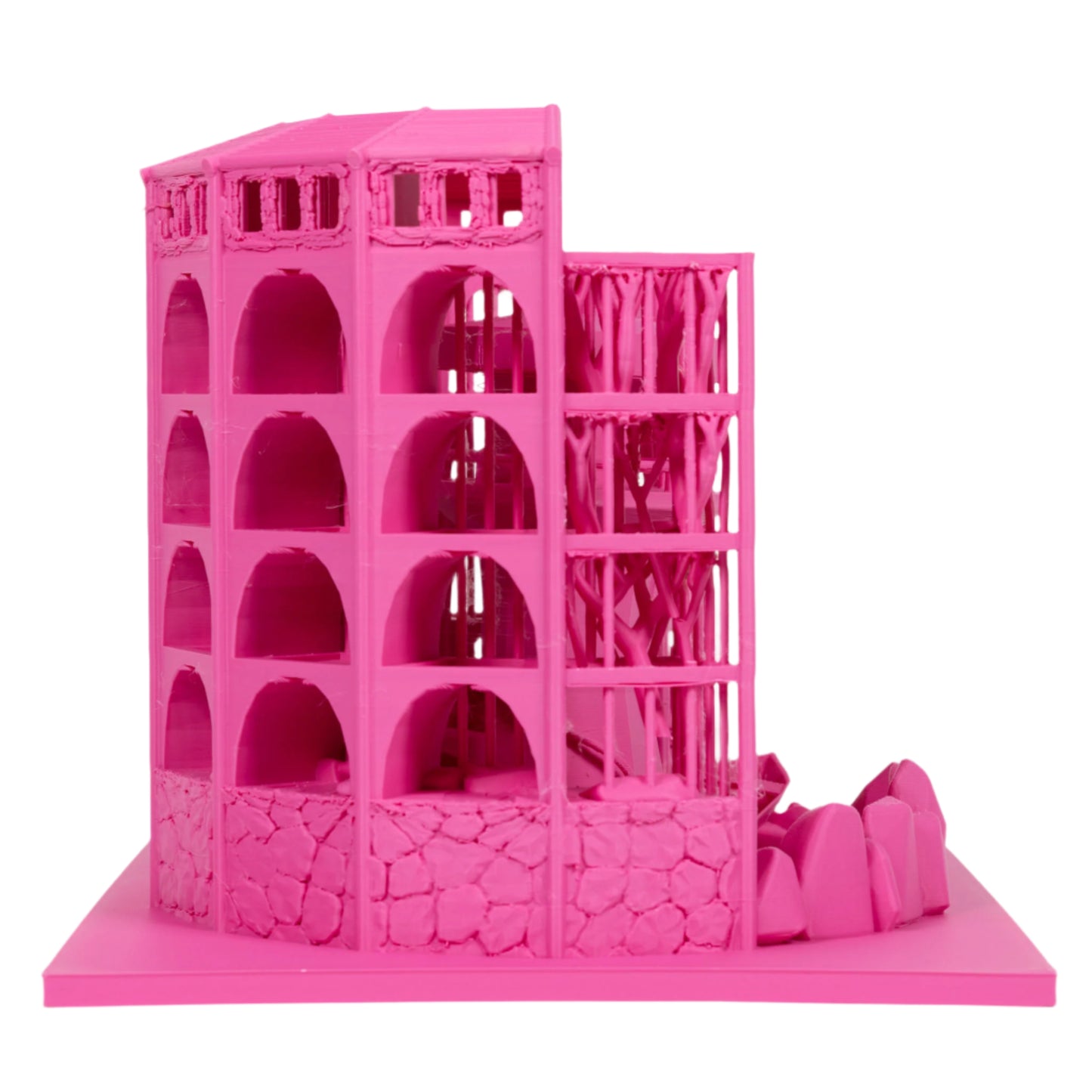 Dicecatraz 3D-Printed Combo Dice Prison/Dice Roller (Pink)