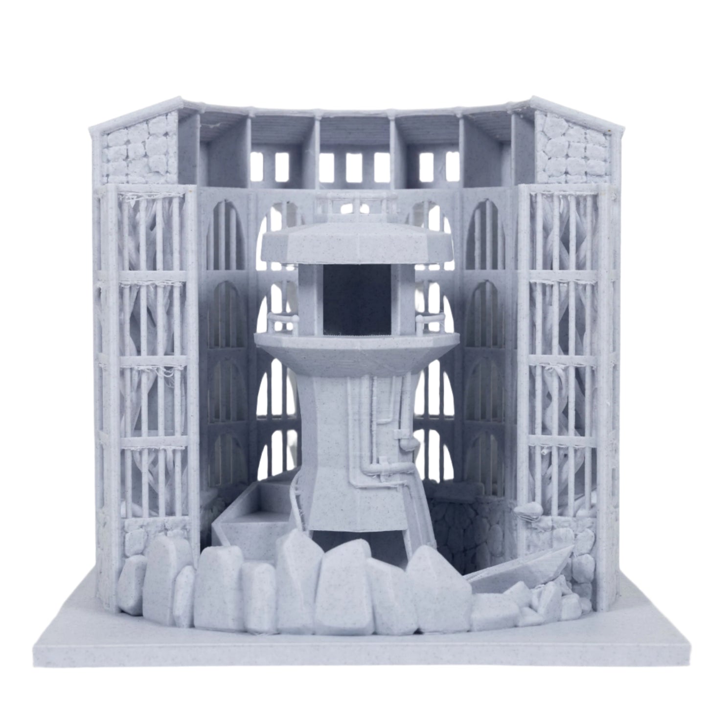 Dicecatraz 3D-Printed Combo Dice Prison/Dice Roller (Stone Grey)