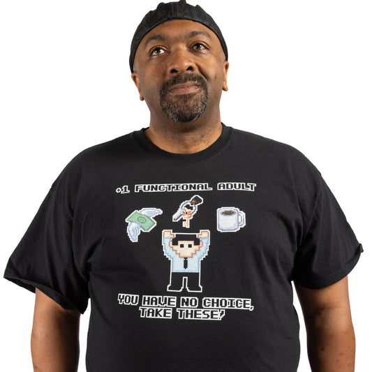 +1 Functional Adult T-Shirt (Men's) (Black)
