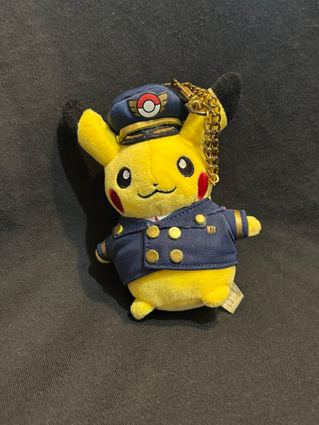 Pokemon Center Pikachu Plush Toy Doll 5" Keychain Itami Airport Pilot