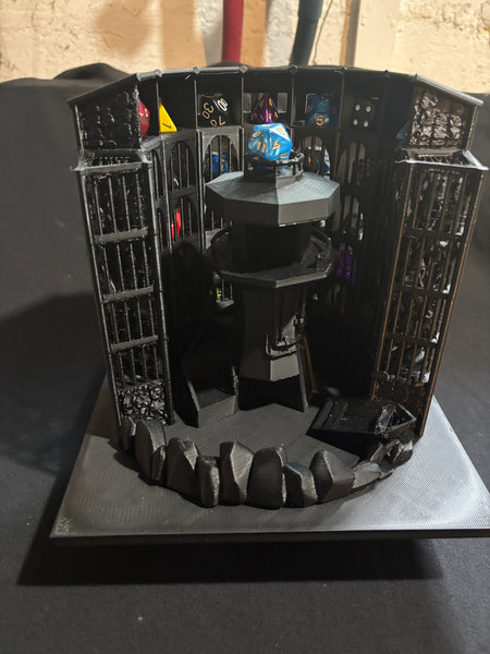 Dicecatraz 3D-Printed Combo Dice Prison/Dice Roller (Black)