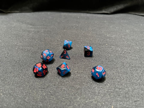 Chessex Mini Gemini Black-Starlight/Red Dice