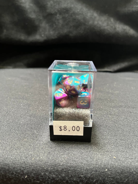 Chessex Mini Gemini Purple/Teal-Gold Dice