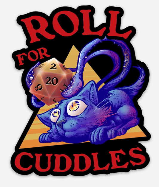 "Roll for Cuddles" Displacer Beast 4" Magnet